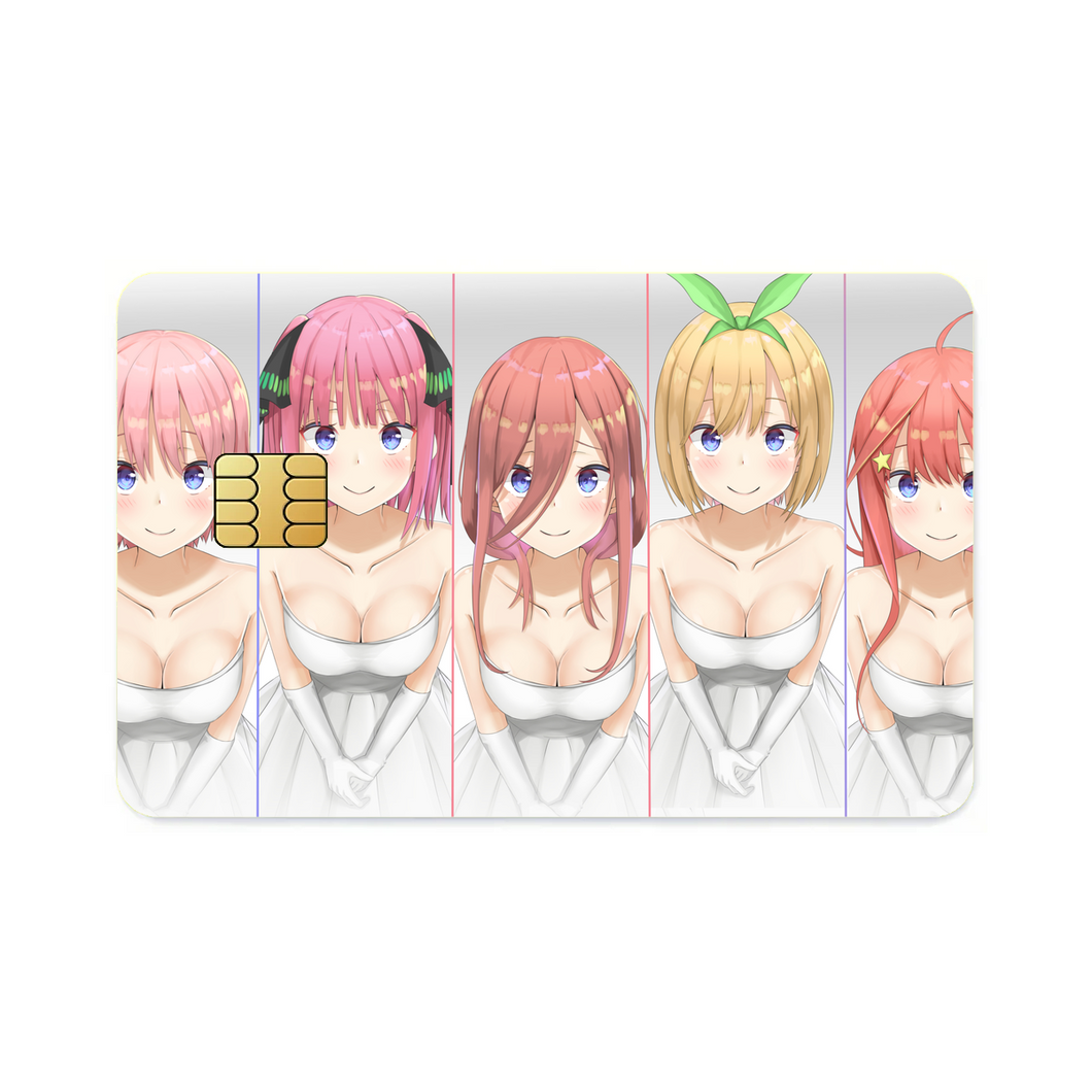 The Quintessential Quintuplets Miku Nakano, Itsuki Nakano, Nino Nakano, Yotsuba Nakano, Ichika Nakano  Credit Card Skins (4-in-1 Pack)