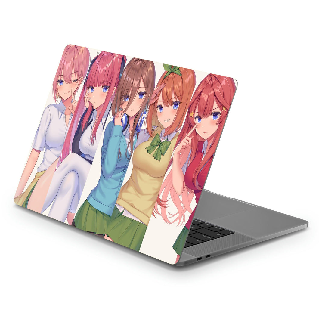 The Quintessential Quintuplets Miku Nakano, Itsuki Nakano, Nino Nakano, Yotsuba Nakano, Ichika Nakano  Macbook Skin