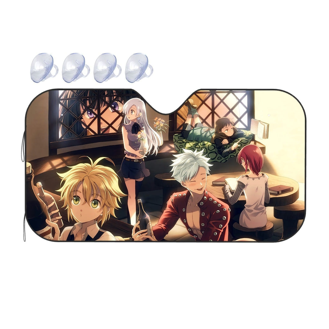 The Seven Deadly Sins Ban, Meliodas, King, Diane, Elizabeth Liones  Car Sunshade