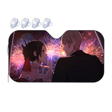 Load image into Gallery viewer, &quot;The sound of my heartbeat was so loud, I couldn&#39;t hear the fireworks.&quot; Car Sunshade
