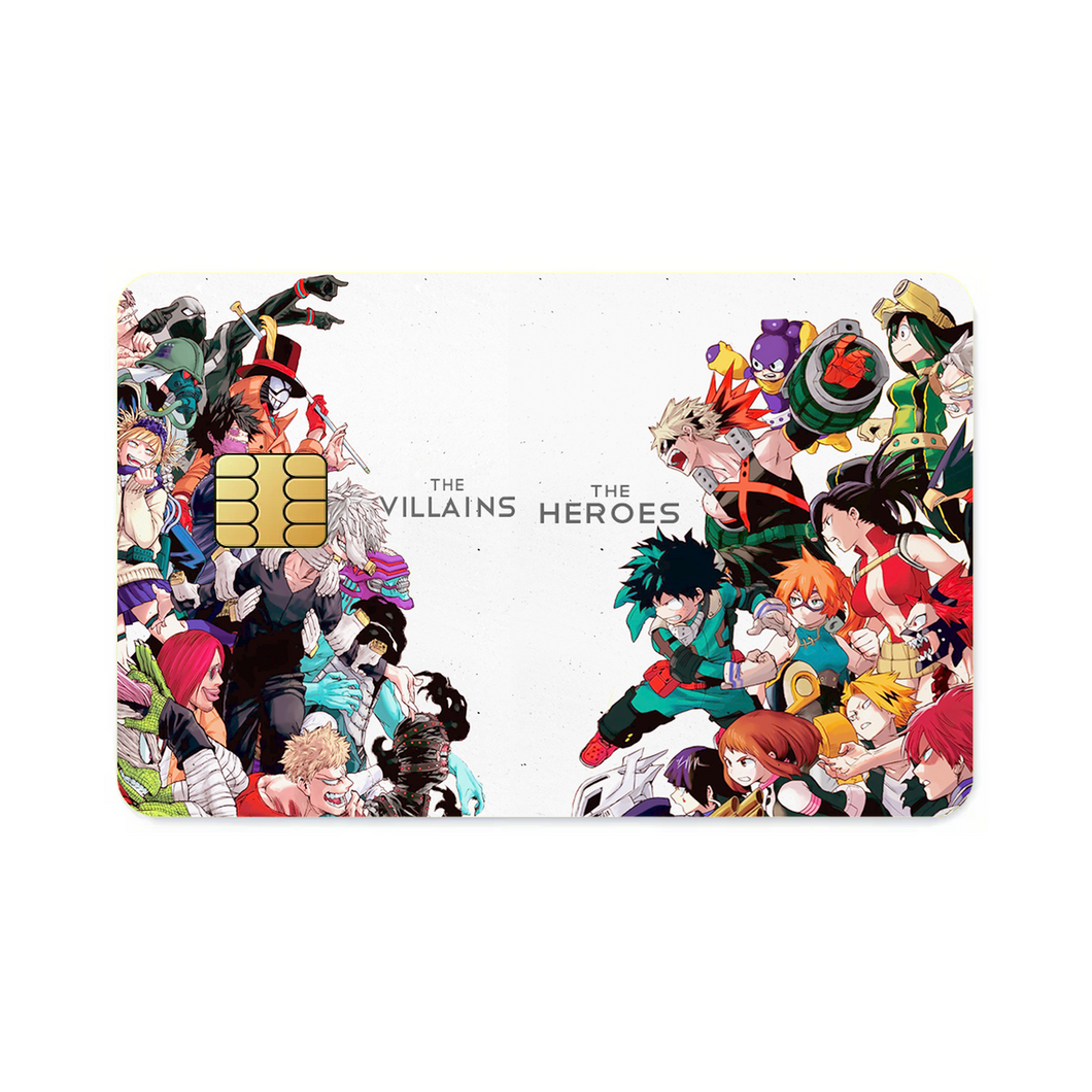 The Villains Vs The Heroes  Credit Card Skins (4-in-1 Pack)