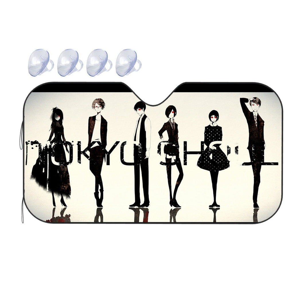 Tokyo Ghoul Ken Kaneki, Touka Kirishima, Rize Kamishiro  Car Sunshade