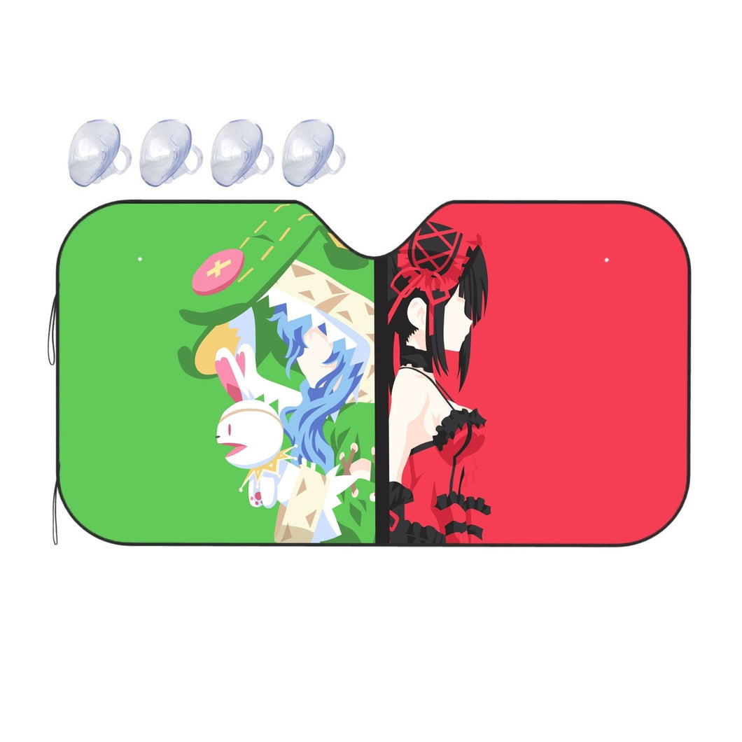 Yoshino and Kurumi - Date A Live Minimalist  Car Sunshade