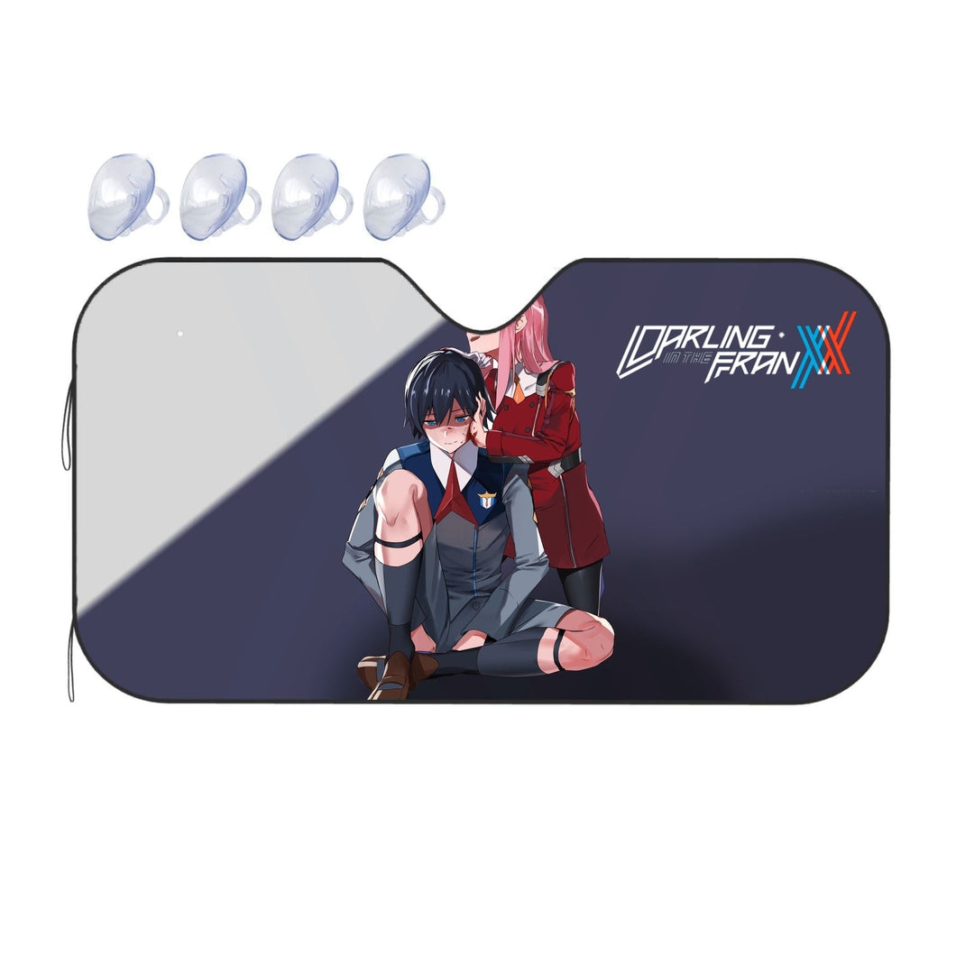 Zero Two and Hiro  Car Sunshade