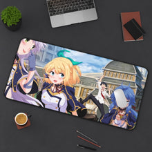 Load image into Gallery viewer, Rokudenashi Majutsu Koushi To Akashic Records Sistine Fibel, Glenn Radars, Rumia Tingel Mouse Pad (Desk Mat) On Desk

