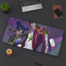 Load image into Gallery viewer, Jolyne Cujoh, Stone Ocean and Jotaro Kujo Mouse Pad (Desk Mat) On Desk
