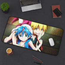 Load image into Gallery viewer, Magi: The Labyrinth Of Magic Morgiana, Alibaba Saluja, Aladdin, Japanese Desk Mat Mouse Pad (Desk Mat) On Desk
