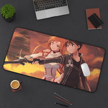 Load image into Gallery viewer, Sword Art Online Kazuto Kirigaya, Asuna Yuuki Mouse Pad (Desk Mat) On Desk

