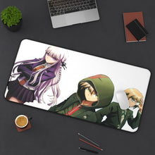 Load image into Gallery viewer, Kyoko, Makoto and Byakuya Mouse Pad (Desk Mat) On Desk
