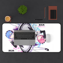 Load image into Gallery viewer, Rem &amp; Ram (Si Kembar) Mouse Pad (Desk Mat) With Laptop
