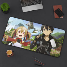 Load image into Gallery viewer, Silica and Kirito Mouse Pad (Desk Mat) On Desk
