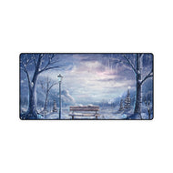 Snowy Bench in Park Mouse Pad (Desk Mat)