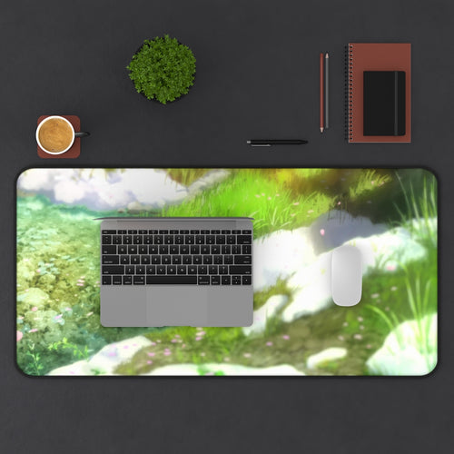 Grass Mouse Pad (Desk Mat) With Laptop