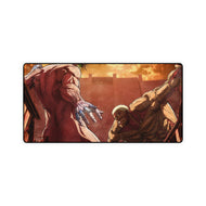 Eren fights the Armored Titan on Shiganshina Mouse Pad (Desk Mat)