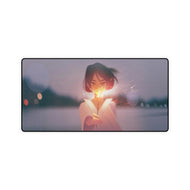 Anime Girl With Firework Mouse Pad (Desk Mat)