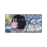 Anime, Girl, Student, Raining, Umbrella, Mouse Pad (Desk Mat)