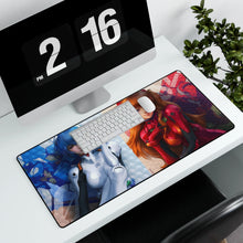 Load image into Gallery viewer, Rei and Asuka Mouse Pad (Desk Mat) With Laptop
