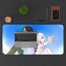 Load image into Gallery viewer, Miss Kobayashi&#39;s Dragon Maid Kanna Kamui, Elma, Kobayashi San Chi No Maid Dragon Mouse Pad (Desk Mat) With Laptop
