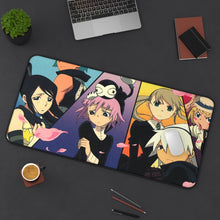 Load image into Gallery viewer, Soul Eater Death The Kid, Maka Albarn, Tsubaki Nakatsukasa, Patricia Thompson, Elizabeth Thompson Mouse Pad (Desk Mat) On Desk
