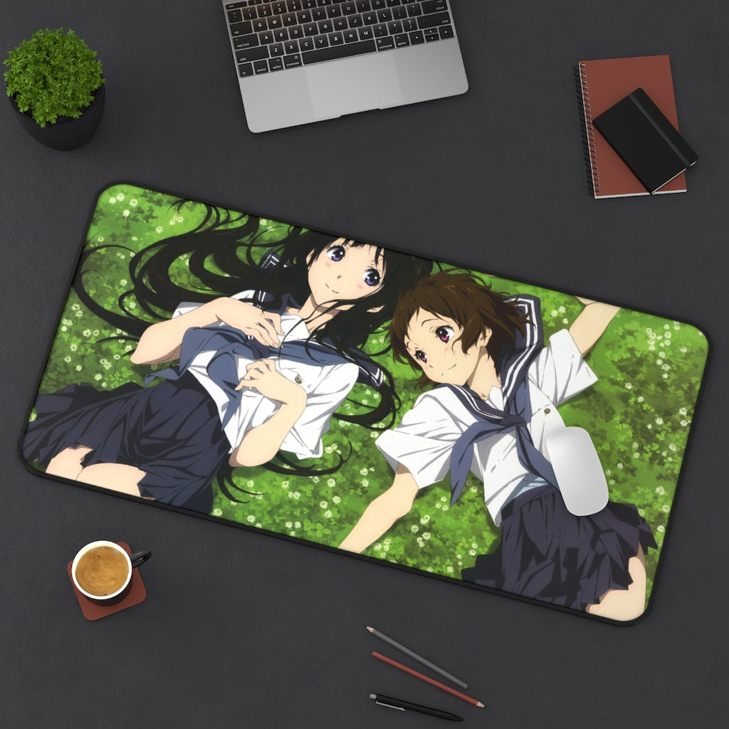 Eru Chitanda  Mayaka Ibara in the garden Mouse Pad (Desk Mat) On Desk