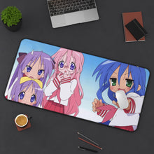 Load image into Gallery viewer, Lucky Star Konata Izumi, Kagami Hiiragi, Tsukasa Hiiragi, Miyuki Takara Mouse Pad (Desk Mat) On Desk

