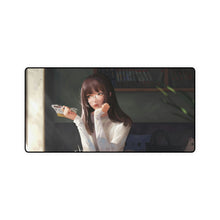 Load image into Gallery viewer, Anime Girl Glasses in Cafe Mouse Pad (Desk Mat)
