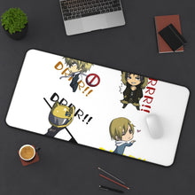 Load image into Gallery viewer, Durarara!! Izaya Orihara, Shizuo Heiwajima, Celty Sturluson, Masaomi Kida Mouse Pad (Desk Mat) On Desk
