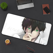 Load image into Gallery viewer, Hōtarō Oreki Face Mouse Pad (Desk Mat) On Desk
