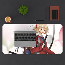 Load image into Gallery viewer, Lycoris Recoil Takina Inoue, Chisato Nishikigi Mouse Pad (Desk Mat) With Laptop
