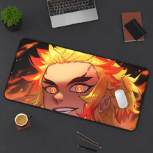 Load image into Gallery viewer, Kyojuro Rengoku Mouse Pad (Desk Mat) On Desk
