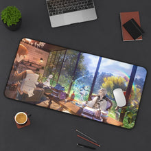 Load image into Gallery viewer, Mushoku Tensei: Jobless Reincarnation Roxy Migurdia, Rudeus Greyrat, Eris Boreas Greyrat, Sylphiette, Orsted Mouse Pad (Desk Mat) On Desk
