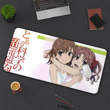 Load image into Gallery viewer, A Certain Scientific Railgun Mikoto Misaka, Kuroko Shirai Mouse Pad (Desk Mat) On Desk
