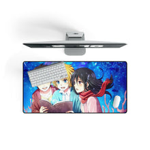 Load image into Gallery viewer, Armin, Eren and Mikasa reading a book Mouse Pad (Desk Mat)
