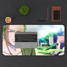 Load image into Gallery viewer, One Piece Roronoa Zoro Mouse Pad (Desk Mat) With Laptop
