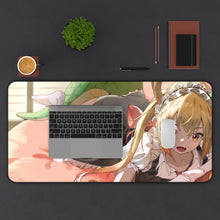 Load image into Gallery viewer, Miss Kobayashi&#39;s Dragon Maid Kobayashi San Chi No Maid Dragon, Tohru Mouse Pad (Desk Mat) With Laptop
