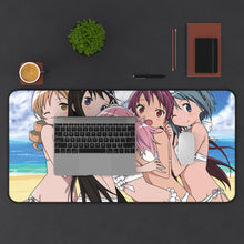 Load image into Gallery viewer, Puella Magi Madoka Magica Homura Akemi, Madoka Kaname, Sayaka Miki, Mami Tomoe Mouse Pad (Desk Mat) With Laptop
