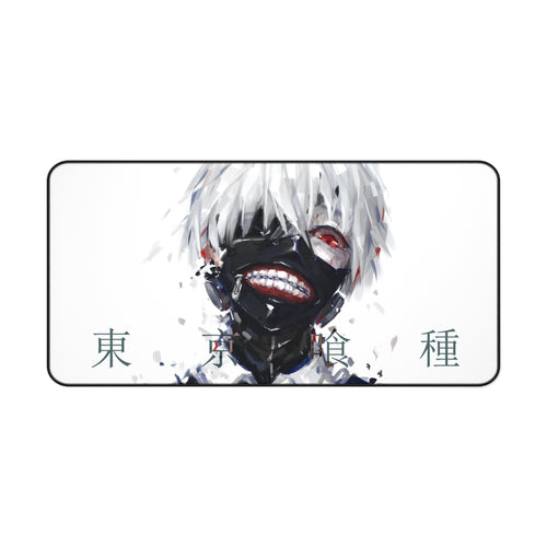 Ken Kaneki Mask Red Eyes White Hair and Short Hair Mouse Pad (Desk Mat)