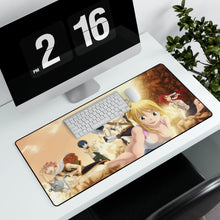 Load image into Gallery viewer, Fairy Tail Natsu Dragneel, Erza Scarlet, Gray Fullbuster, Lucy Heartfilia, Happy Mouse Pad (Desk Mat) With Laptop
