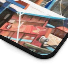 Load image into Gallery viewer, Anime girl at the docks of a small fishing village Mouse Pad (Desk Mat) Hemmed Edge
