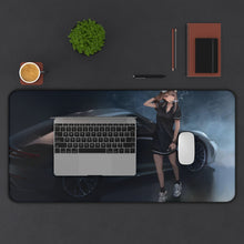 Load image into Gallery viewer, Anime girl smoking next to porche Mouse Pad (Desk Mat) With Laptop
