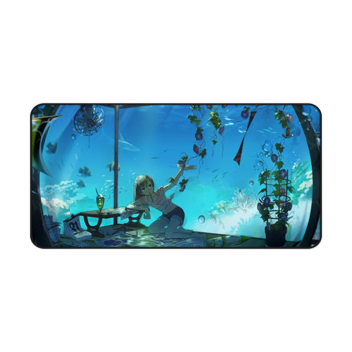 Girl under the ocean Mouse Pad (Desk Mat)