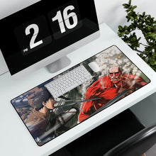 Load image into Gallery viewer, Eren and Mikasa vs Colosse Titan Mouse Pad (Desk Mat)

