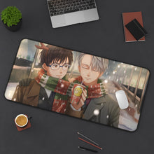 Load image into Gallery viewer, Yuri!!! On Ice Victor Nikiforov, Yuuri Katsuki Mouse Pad (Desk Mat) On Desk
