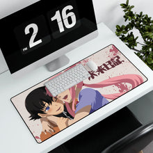 Load image into Gallery viewer, Mirai Nikki Yuno Gasai, Yukiteru Amano Mouse Pad (Desk Mat) With Laptop
