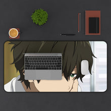 Load image into Gallery viewer, Hōtarō Oreki  Face Mouse Pad (Desk Mat) With Laptop
