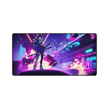Load image into Gallery viewer, Cyberpunk, Anime, Girl, Katana, Sci-Fi, Mouse Pad (Desk Mat)
