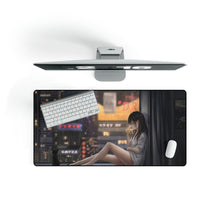 Load image into Gallery viewer, Anime Girl Drinking with Cat Mouse Pad (Desk Mat)
