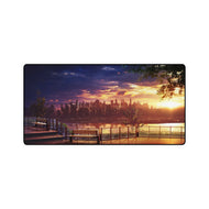 Futuristic Anime Cityscape At Sunset Mouse Pad (Desk Mat)