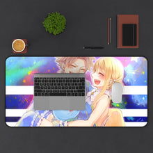 Load image into Gallery viewer, Fairy Tail Natsu Dragneel, Lucy Heartfilia, Happy Mouse Pad (Desk Mat) With Laptop
