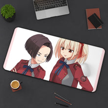 Load image into Gallery viewer, Lycoris Recoil Chisato Nishikigi, Fuki Harukawa Mouse Pad (Desk Mat) On Desk
